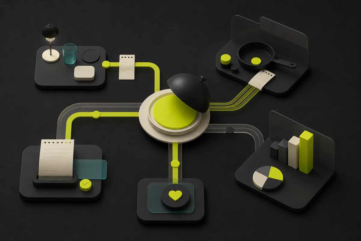 Abstract interface artwork for Maharaj restaurant software