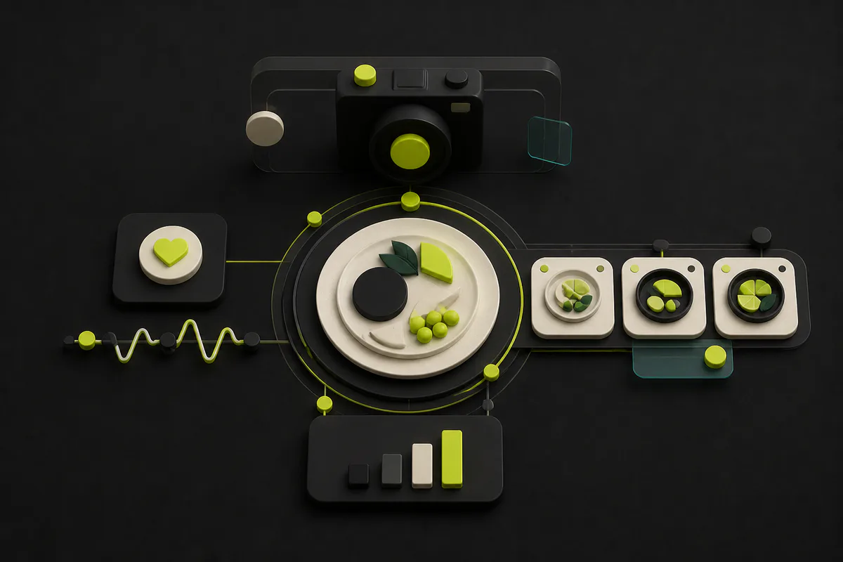 Abstract interface artwork for the Pulse meal-logging concept
